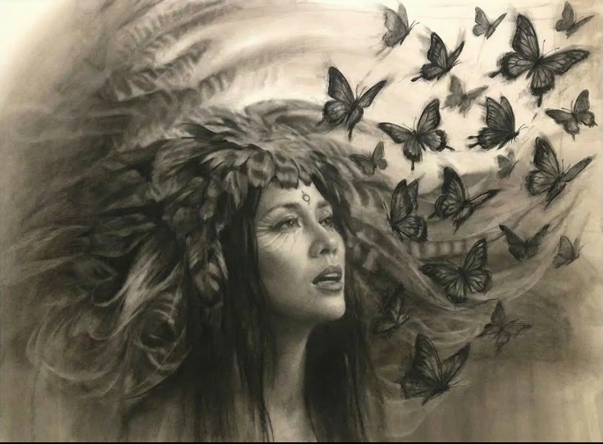 4x_we-see-bunch-of-butterflies-flying-in-from-top-right,-make-them-look-like-they-hand-sketched-by-charcoal-0